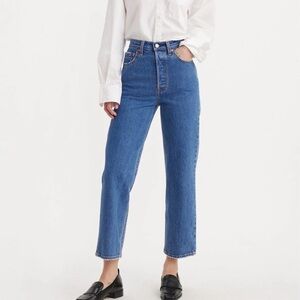 Levis Premium Ribcage Straight Leg Jeans Jazz Pop